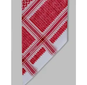 Luxury Fashion 100s/2 Cotton Men Scarf Red Plaid Stripe Men Turban Shmagh Saudi Shemagh