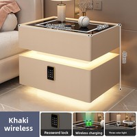 Table de chevet flottante multifonctionnelle intelligente avec charge sans fil, design moderne minimaliste en verre trempé pour chambre à coucher et maison