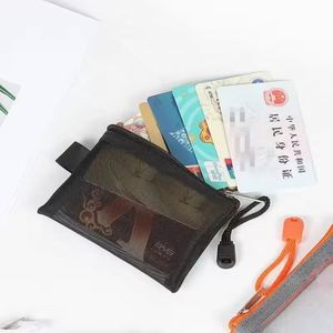 Portable Short Wallet New Mesh Zipper Coin Purse Mesh Card Holder <b>Make</b> <b>up</b> Organizer <b>Bag</b> - Product Image 5
