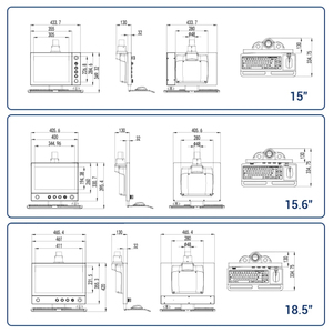 Pantalla industrial frontal IP65 a prueba de agua, todo en uno, Panel táctil industrial, PC, panel de pantalla táctil industrial montado en el brazo - Product Image 4