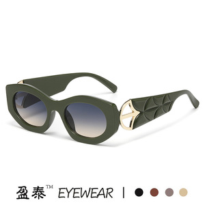 Yingtai Eyewear Cat Eye Sunglasses <b>Pink</b> <b>Frame</b> UV400 Protection Women's Fashion Sun Glasses - Product Image 3