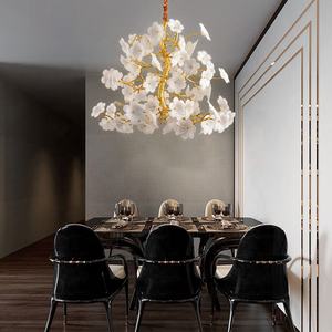 All'ingrosso all'estero magazzino <span class=keywords><strong>luce</strong></span> nuovo ramo d'ottone petalo grande lampadario per Villa Lobby Hotel lampada - Product Image 5