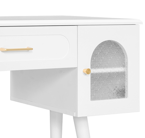 Elegant Modern Lighted <b>Vanity</b> Makeup <b>Table</b> & Chair Set with Solid Wood Storage Dressing and Writing Desk - Product Image 6