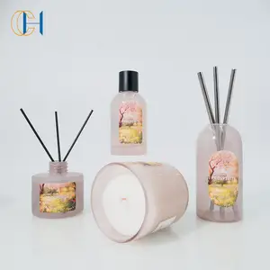 C&H Shop Decoration Private Label Luxury Air Refresher Reed Diffuser Scented Candle Gift Set