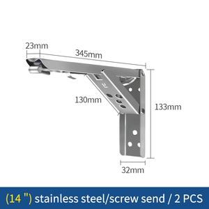 Zuogang Bán Buôn Đồ Nội Thất Phần Cứng 8 Inch To14 Inch Gắn Kim Loại Tường Gấp Kệ Thép Không Gỉ Có Thể Điều Chỉnh Khung Góc - Product Image 3