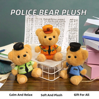 Porte-clés ours en peluche brodé super doux personnalisé en gros, rembourré en coton PP, cadeau de mariage pour enfants