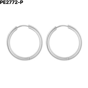 Pendientes de aro Amy Amy de 3x25 mm, chapados en plata, de acero inoxidable, joyería clásica de moda para mujer, regalo - Product Image 2