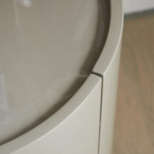 Table de chevet ronde en bois massif minimaliste, style crème, armoire de rangement pour <span class=keywords><strong>chambre</strong></span> à coucher, buffet pour salon - Product Image 2