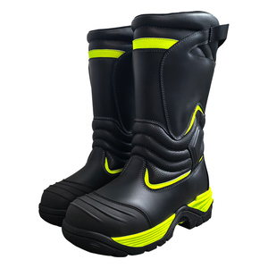 Botas de Bombero de Caña Larga con Suela de Goma Antideslizante, Impermeables, con Puntera Protectora, de Cuero Vacuno Reflectante para Hombre - Product Image 2