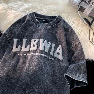 Camiseta con estampado de soplo personalizado, camiseta con lavado ácido de alta calidad, ropa para hombre, camiseta Unisex - Product Image 5