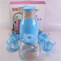 Ensemble de théière en verre RXZZ, ensemble de théière à six pièces avec doublure en verre, coffret cadeau, bouilloire à eau potable pour la maison