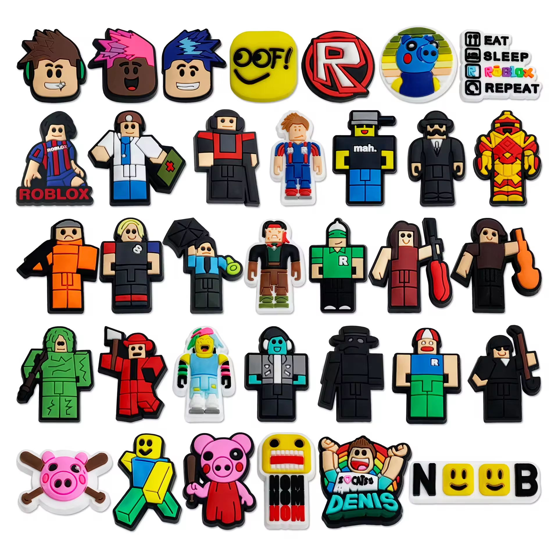Приобретая крутые аксессуары для обуви серии Roblox и ПВХ мягкие резиновые настраиваемые игровые персонажи Шарм для обуви для мальчиков украшения обуви