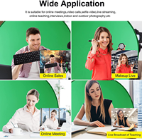 Grand fond vert chromakey portable de 75 cm pour webcam, idéal pour les vidéos et les séances photo