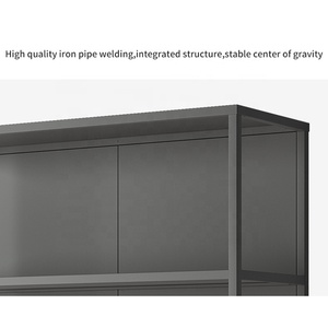 Cinza 3-<span class=keywords><strong>Layer</strong></span> Aparador Buffet Servidor Armário Metal Cozinha Armário Console Mesa para Jantar & Sala de Estar Mobiliário Doméstico - Product Image 4