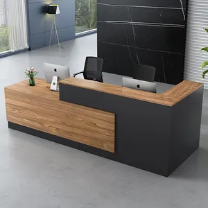 Zitai Factory Supply Office Building Hotel White Luxury Wooden Salon Reception Counter Front Desk Reception Desk
