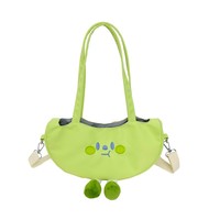 Sac à bandoulière/bandoulière japonais original et mignon en forme de coque de pois avec fermeture éclair en nylon et doublure en polyester, idéal pour les sorties, doux et adorable pour les filles
