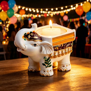 Magnifique Porte-bougie de fête populaire, personnalisable avec logo, pour <span class=keywords><strong>mariage</strong></span>, coloré, en résine, porte-bougie chauffe-plat éléphant porte-bonheur - Product Image 1