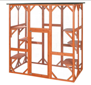 Maison pour chat en bois de sapin durable, anti-corrosion, imperméable, pour l'extérieur, avec une zone de repos confortable et une conception résistante aux intempéries - Product Image 1