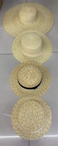 Chapeau de soleil unisexe à large bord en papier SH-1071, style canotier, Panama, Fedora, <span class=keywords><strong>Prok</strong></span> Pie, à calotte plate, pour l'été et la plage, avec bord de 15 cm, rayé, pour le voyage - Product Image 3