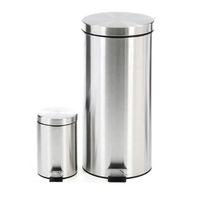 Poubelle Ronde en Métal Sunshine à Pédale, en Acier Inoxydable, avec Couvercle pour Cuisine, Déchets et Rangement Domestique