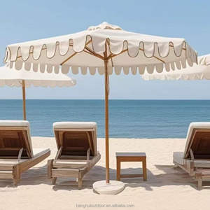 Прямая поставка с завода, роскошный белый алюминиевый зонт от солнца, прочный большой размер, садовый зонт с отделкой из морского гребешка для настольного пляжного отеля - Product Image 6