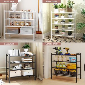 4-Tier <strong>Shoe</strong> <strong>Rack</strong>, Industrial Metal <strong>Shoe</strong> Shelf with Wooden Top, Holds 9-12 Pairs, <strong>Rustic</strong> Brown - Product Image 6