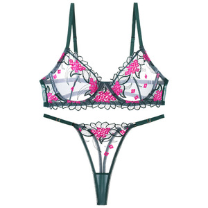 WX125 <span class=keywords><strong>Lingerie</strong></span> Erotica, Set Reggiseno Corsetto Sexy per <span class=keywords><strong>Donne</strong></span>, Biancheria Intima Provocante per Ragazze Adulte, <span class=keywords><strong>Lingerie</strong></span> con Ricami Floreali - Product Image 5