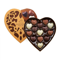 Vente en gros directement chocolat saveur enveloppé chocolat en forme de coeur pour la vente en gros