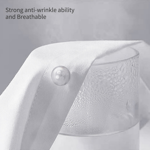Chemise boutonnée à manches courtes respirante en 23 % cellulose régénérée et 72 % polyester, blanche, décontractée, personnalisable avec logo, vente en gros - Product Image 4