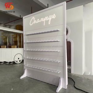 SMOOTH Modern Luxurious Acrylic Wedding for Wall Display Rack & <b>Stand</b> <b>with</b> Wine Holders <b>Backdrop</b> - Product Image 5