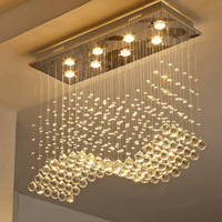 Grand éclairage de luxe de haute qualité Salle à manger rectangulaire K9 Cristal Spirale Goutte de pluie Lustre à led moderne Suspension
