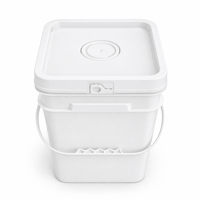 Seau carré moulé monobloc de qualité alimentaire, paroi intérieure lisse, facile à nettoyer, avec couvercle hermétique, en PP/PE, pour le remplissage de pots de miel