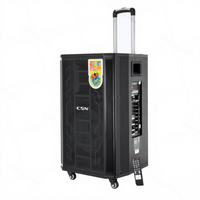 CM-1502 Enceinte PA sur chariot en bois de 15 pouces avec roues universelles, haute puissance, pour karaoké extérieur, vente en gros OEM ODM