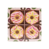 Vente en gros de bombes de bain bio colorées en forme de beignet pour bain moussant enfants Fizzer Donut bombe de bain coffret cadeau pour douche