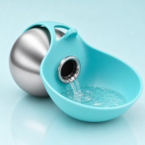 Dispenser d'Acqua Portatile per Animali Domestici Petop, Bottiglia da Viaggio in Acciaio Inox con Ciotola Pieghevole in Silicone per Cani e <span class=keywords><strong>Gatti</strong></span> - Product Image 1