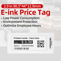 Stok Besar Pabrik Label Harga Elektronik Hipoink 90.5*44*12.9Mm Label Pribadi Layar 2.9 inci CR2450*2 Power ESL
