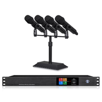 Estudio profesional Micrófono de mano de 4 canales Sistema DE MICRÓFONO INALÁMBRICO UHF para reuniones Actuaciones en el escenario