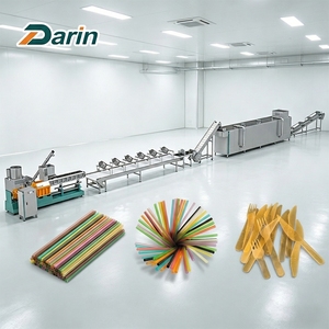 Ligne de production de pailles à boire en farine de riz haute efficacité, machine automatique de fabrication d'articles de table biodégradables, qualité alimentaire CE - Product Image 1