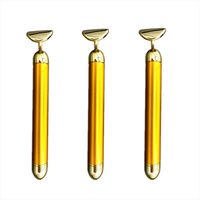 2023new Herramientas de cuidado personal Estiramiento facial 2 en 1 Masajeador facial Rodillo 3D Vibrador 24K Gold Energy Beauty Bar