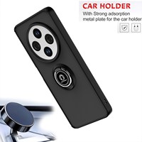 Fundas Delgadas para Teléfono Móvil con Soporte de Anillo para Xiaomi Redmi 14C 13 13C 12 4G 5G, Carcasa Trasera Translúcida Antichoque con Efecto Humo