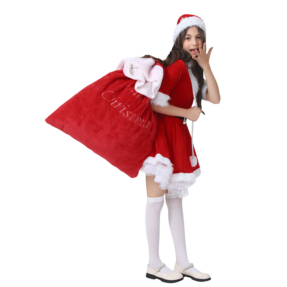 Girls Christmas Santa Claus Costume Kids Christmas Dresses Girls Santa Claus  Red Dress| Alibaba.com