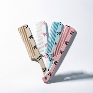 Peigne à queue en ruban pour filles avec nœud décoratif, outil de coiffure en plastique souple pour usage quotidien - Product Image 1