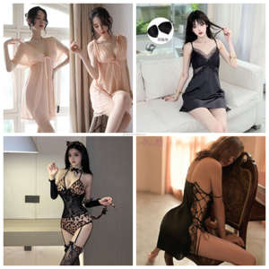 Lencería Sexy para Mujer, Conjunto de Pijama con Cuello en V y Encaje, Multicolor, Cintura Elástica, Verano, Venta al Por Mayor - Product Image 5