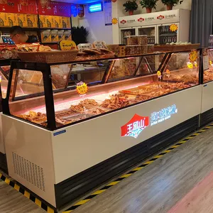 Display Meat Meat Display Chiller Commercial Cooler Refrigerated Showcase Meat Display Fridge Meat Freezer Refrigeration Counter