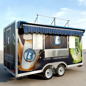 Remorque alimentaire mobile multifonctionnelle pour crème glacée, remorquable, 4m, camionnette à bonbons, chariot à snacks et chips - Product Image 1