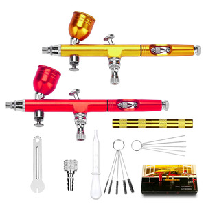 อาร์ 180 แอร์บรัช 0.3-0.5 มม. ระบบป้อนสีแบบแรงโน้มถ่วง 7 ซีซี สำหรับงานศิลปะ ภาพวาด การสร้างแบบจำลอง แบบพกพา ปรับความเร็วได้ - Product Image 1
