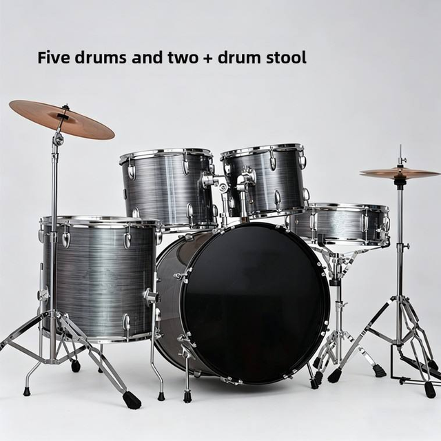 Jazz Drum Set 5-Drum 3-Cymbal Percussion Kit Maple Steel Poplar Wood Model DR-53 Wholesale Beginners Practice Teaching