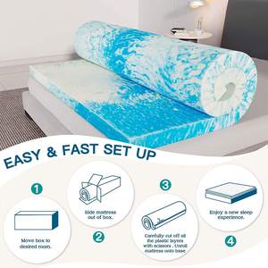 Sinh Học-Bplant Dựa Nệm 1 Inch Bộ Nhớ Bọt Nệm Topper Nữ Hoàng Kích Thước Làm Mát Giảm Nệm Pad Cho Giường Ngủ - Product Image 5