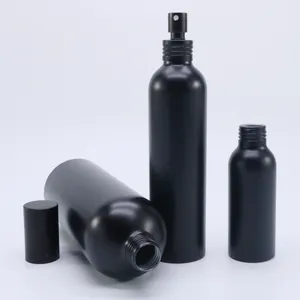 30ml 50ml 100ml 120ml 150ml 250ml Flacon pulvérisateur cosmétique vide personnalisé en aluminium noir mat avec pulvérisateur noir