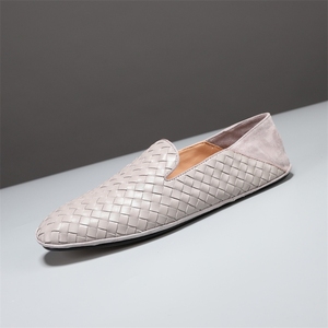 Venta de fábrica, <span class=keywords><strong>mocasines</strong></span> planos de lujo, mocasín trenzado de cuero genuino informal para <span class=keywords><strong>hombre</strong></span>, zapato de conducción para <span class=keywords><strong>hombre</strong></span>, talla grande 38-48 - Product Image 3